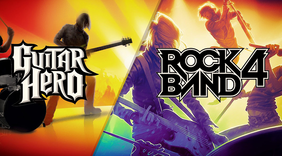 Rock band et Guitar Hero